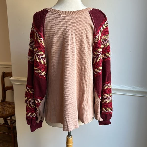 Free People Rainbow Dreams Sweater Pullover Knit Top Sands Medium M EUC - Picture 7 of 7
